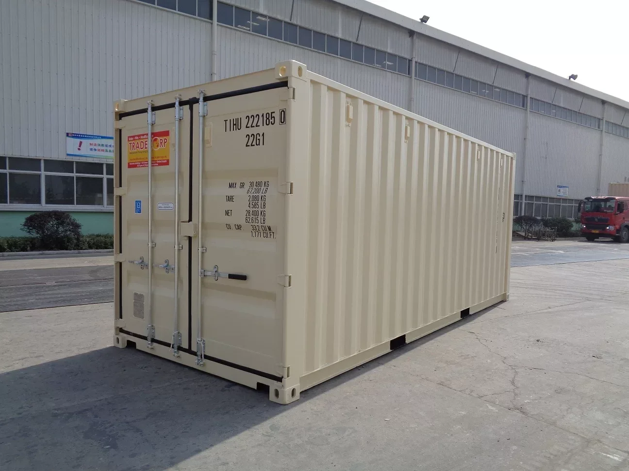 Neuer beigefarbener 20-Fuß-Trockenfrachtcontainer