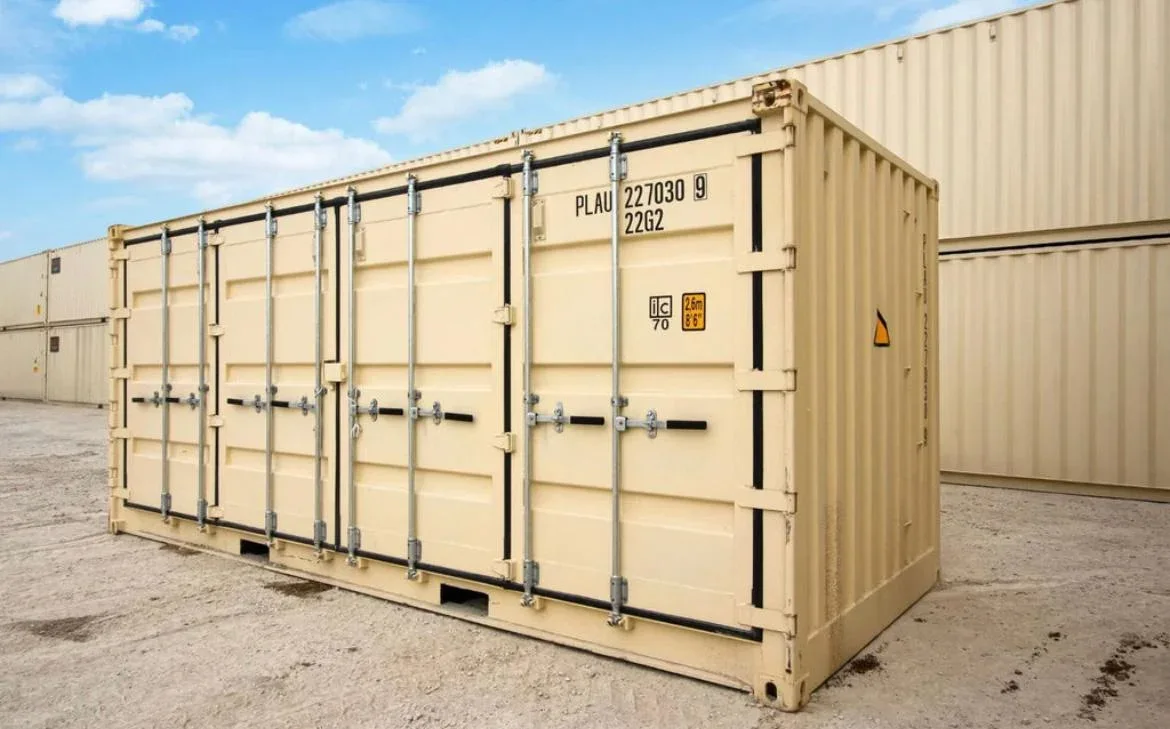 Neuer beigefarbener 20-Fuß-Container mit seitlicher Öffnung – Bild 4