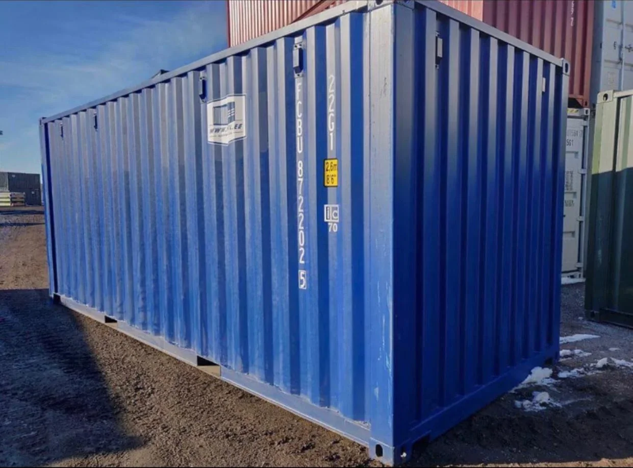 30-Fuß-Container mit blauem Garagentor – Bild 2