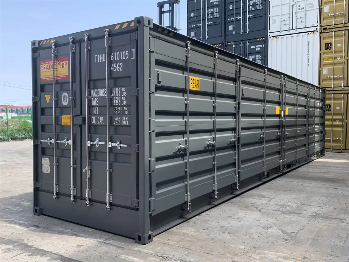 Neuer grauer 40-Fuß-High-Cube-Container mit Doppelseitentüren – Bild 2