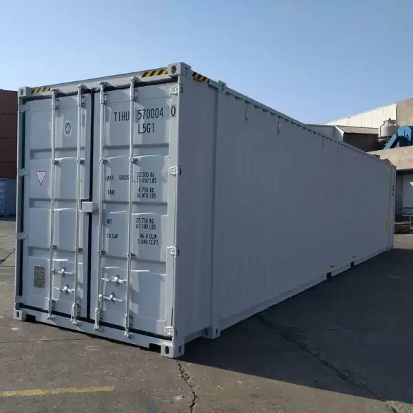 Neuer weißer 45-Fuß-High-Cube-Seecontainer