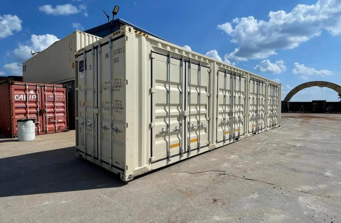 Neuer beigefarbener High-Cube-Container (40 Fuß) mit zwei Seitentüren – Bild 4