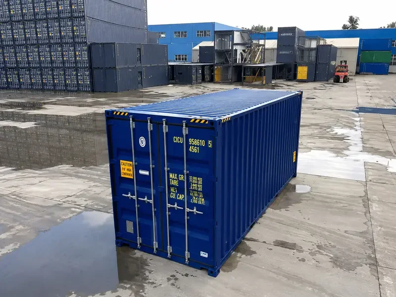 Neuer 20-Fuß-High-Cube-Container, blau