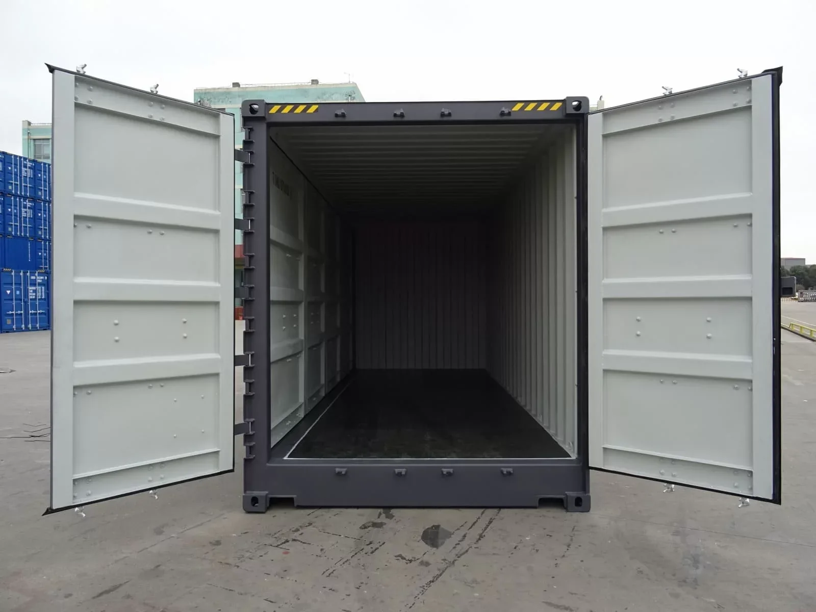 Neuer grauer 20-Fuß-High-Cube-Container mit seitlicher Öffnung