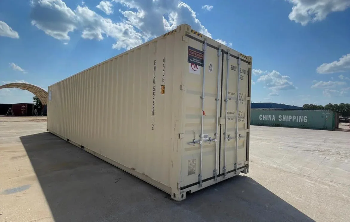 Neuer beigefarbener High-Cube-Container (40 Fuß) mit zwei Seitentüren – Bild 3