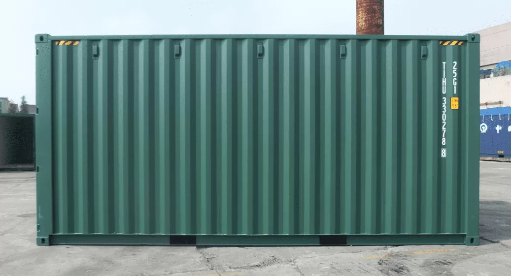 Neuer 20-Fuß-High-Cube-Container mit grünem Stahlboden